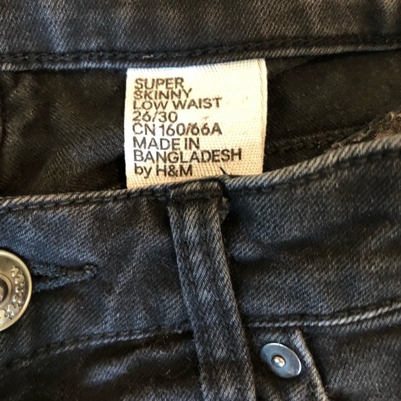H&M super skinny low waist 26/30 black jeans - Picture 5 of 6